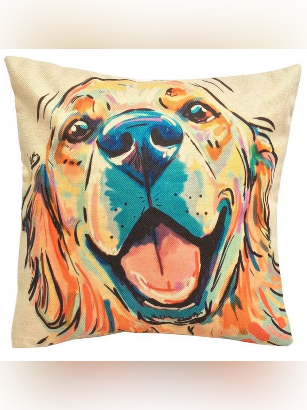 Redland Art Golden Retriever Throw Pillow Cover 18x18 Inch, Gifts for Dog Lovers